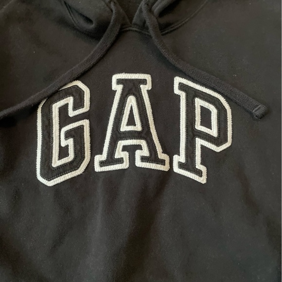 GAP Boys Black Fleece lined Hoodie Sweatshirt with Logo size M - Picture 4 of 5